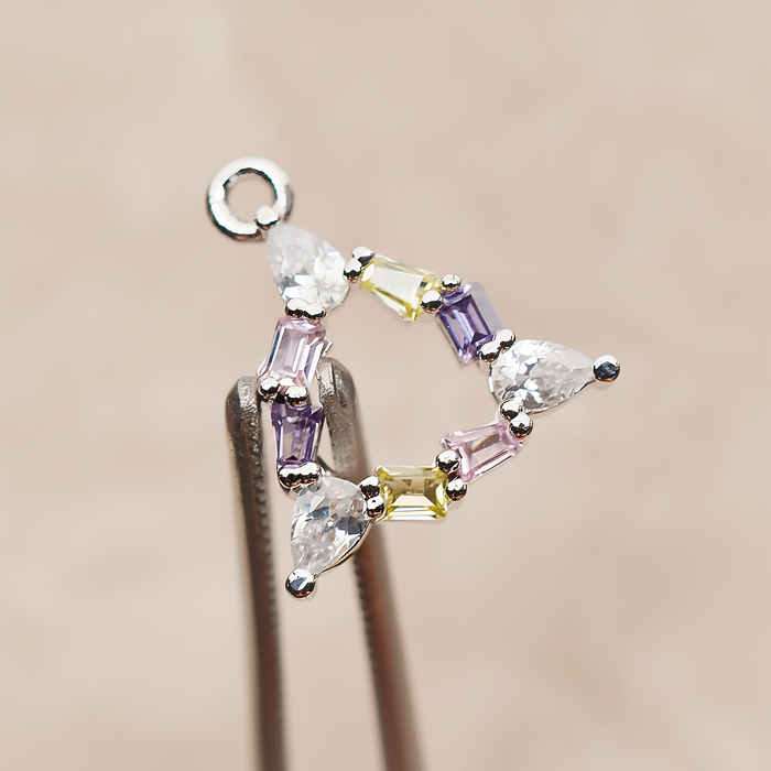 Small Triangle Cubic Pendant, 1 Pc on warm marble background (PD.1844)
