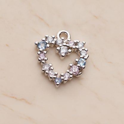 Small Heart Cubic Pendant, 2 Pc on warm marble background (PD.1845)