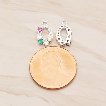 Small Oval Cubic Pendant, 2 Pc on warm marble background (PD.1847)