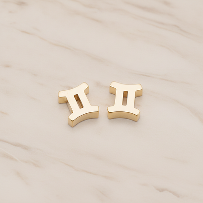 Zodiac Sign Pisces Bead Pendant, 2 Pc on warm marble background (PD.1895)