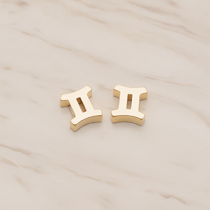 Zodiac Sign Pisces Bead Pendant, 2 Pc on warm marble background (PD.1895)