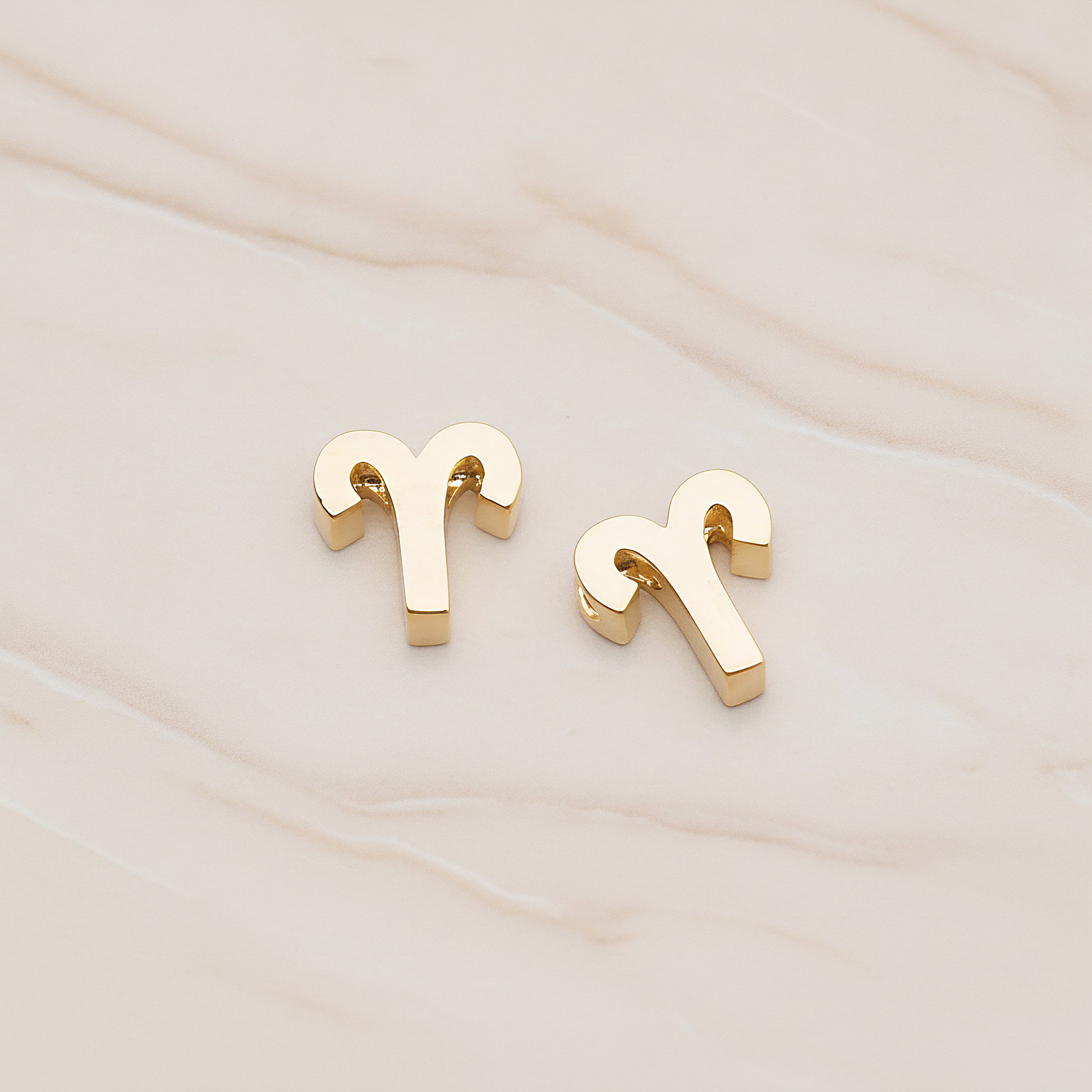 Zodiac Sign Pisces Bead Pendant, 2 Pc on warm marble background (PD.1895)