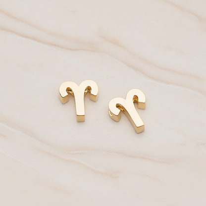 Zodiac Sign Pisces Bead Pendant, 2 Pc on warm marble background (PD.1895)