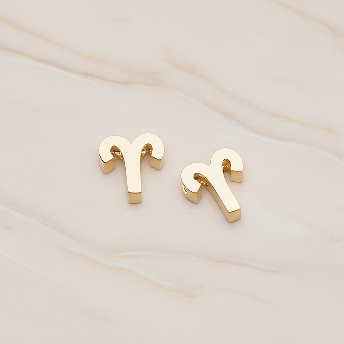 Zodiac Sign Pisces Bead Pendant, 2 Pc on warm marble background (PD.1895)
