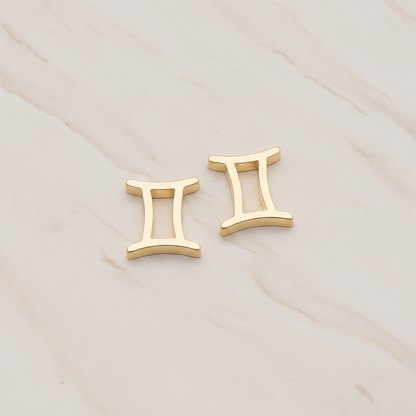 Zodiac Sign Pisces Bead Pendant, 2 Pc on warm marble background (PD.1895)