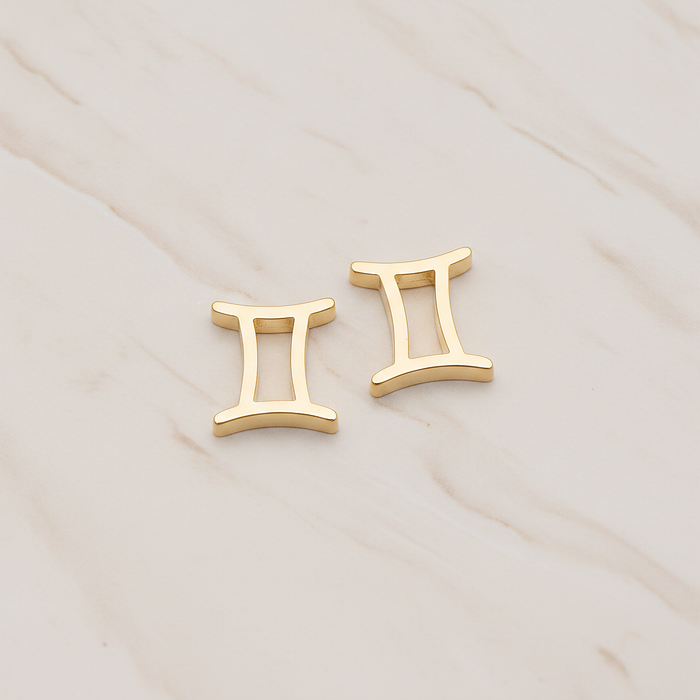 Zodiac Sign Pisces Bead Pendant, 2 Pc on warm marble background (PD.1895)