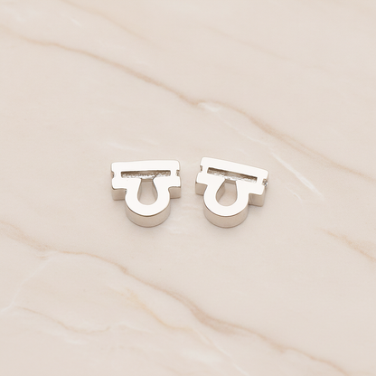 Zodiac Sign Pisces Bead Pendant, 2 Pc on warm marble background (PD.1895)