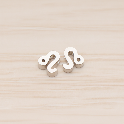 Zodiac Sign Pisces Bead Pendant, 2 Pc on warm marble background (PD.1895)