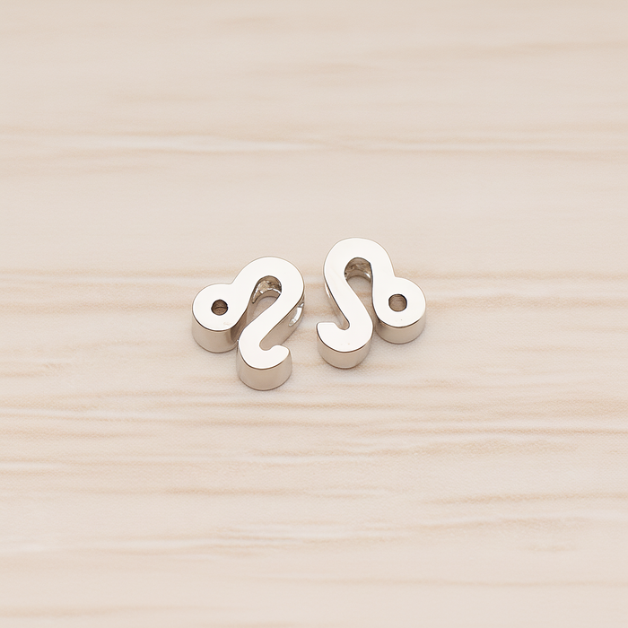 Zodiac Sign Pisces Bead Pendant, 2 Pc on warm marble background (PD.1895)