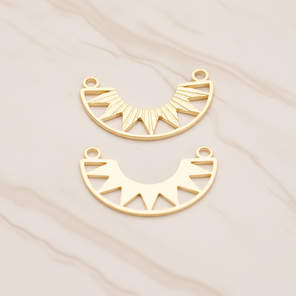 Ethnic Crescent Moon Pendant, 2 Pc on warm marble background (PD.1906)