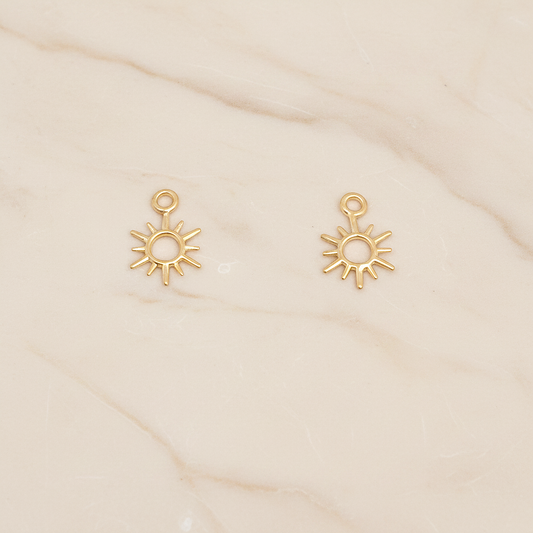 Small Size Sun Pendant, 2 Pc on warm marble background (PD.1909)