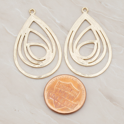 Multiple Teardrop Pendant, 2 Pc on warm marble background (PD.190)