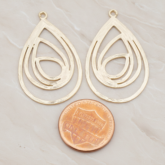 Multiple Teardrop Pendant, 2 Pc on warm marble background (PD.190)