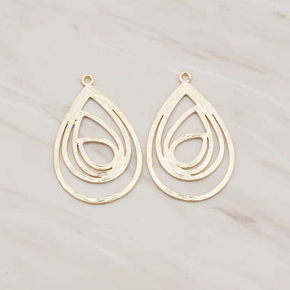Multiple Teardrop Pendant, 2 Pc on warm marble background (PD.190)