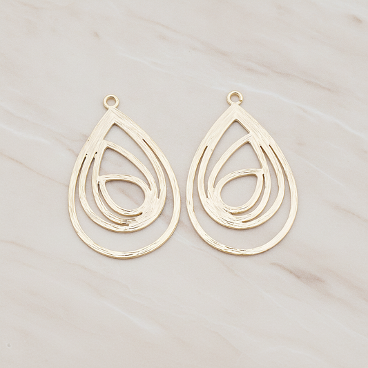 Multiple Teardrop Pendant, 2 Pc on warm marble background (PD.190)