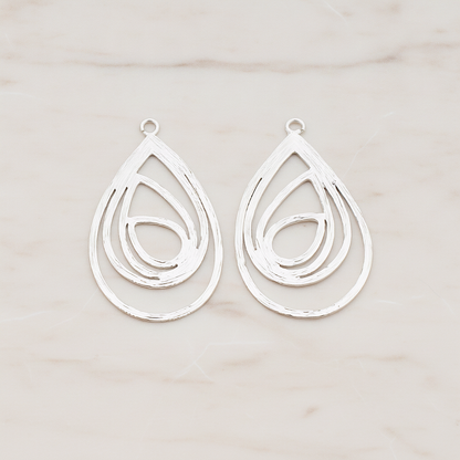 Multiple Teardrop Pendant, 2 Pc on warm marble background (PD.190)