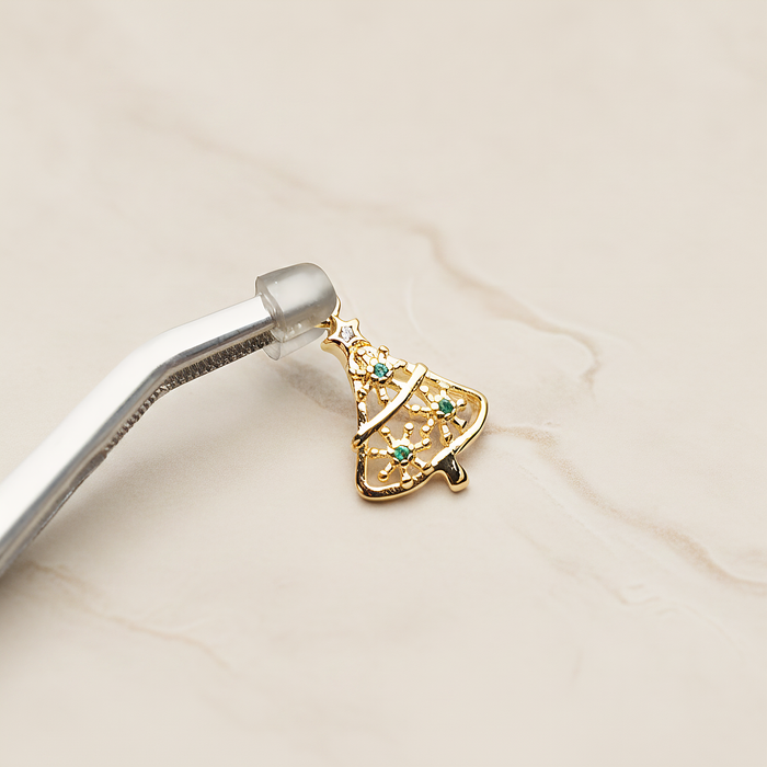 Christmas Tree Ver.2 Pendant, 2 Pc on warm marble background (PD.1948)