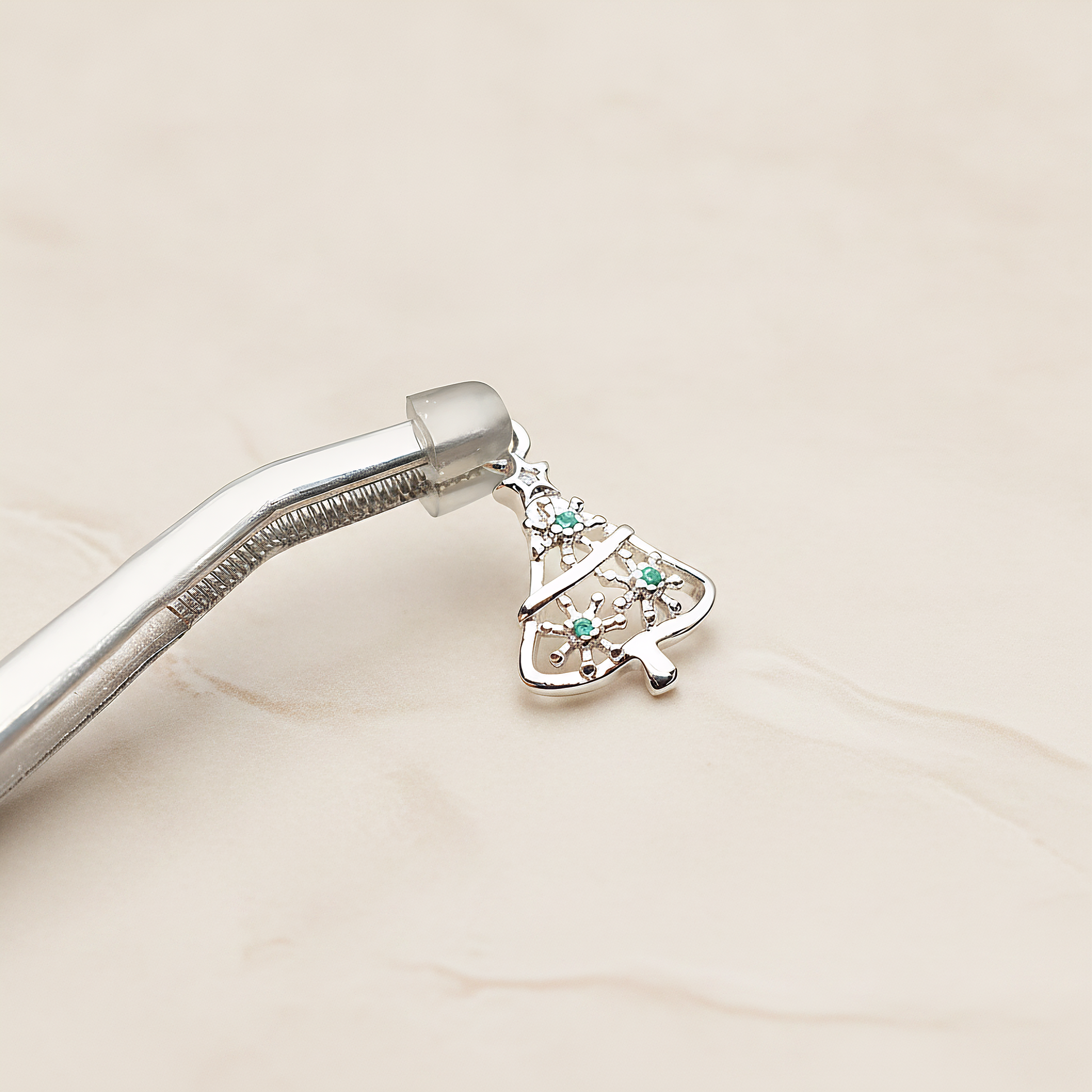 Christmas Tree Ver.2 Pendant, 2 Pc on warm marble background (PD.1948)