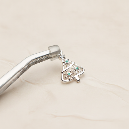 Christmas Tree Ver.2 Pendant, 2 Pc on warm marble background (PD.1948)