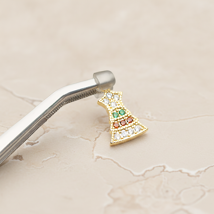 Christmas Tree Ver.3 Pendant, 2 Pc on warm marble background (PD.1949)