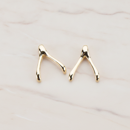 SMALL Wishbone Pendant, 2 Pc on warm marble background (PD.205-01)