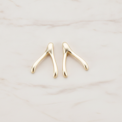 SMALL Wishbone Pendant, 2 Pc on warm marble background (PD.205-01)