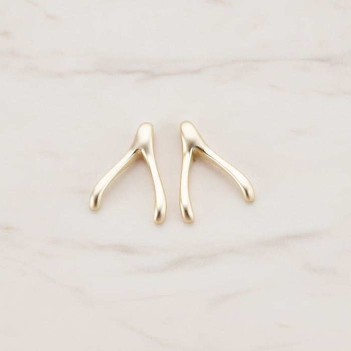 SMALL Wishbone Pendant, 2 Pc on warm marble background (PD.205-01)