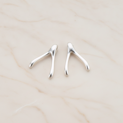 SMALL Wishbone Pendant, 2 Pc on warm marble background (PD.205-01)
