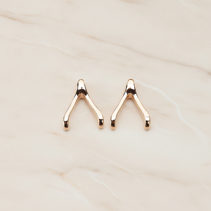 SMALL Wishbone Pendant, 2 Pc on warm marble background (PD.205-01)