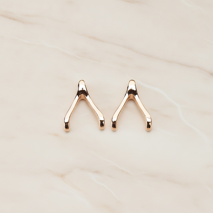 SMALL Wishbone Pendant, 2 Pc on warm marble background (PD.205-01)