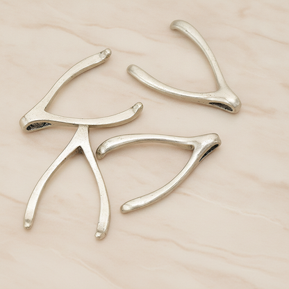 LARGE Wishbone Pendant, 2 Pc on warm marble background (PD.205-02)