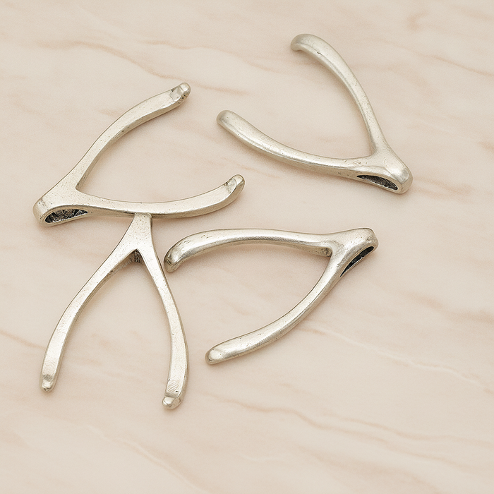 LARGE Wishbone Pendant, 2 Pc on warm marble background (PD.205-02)