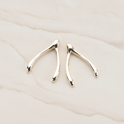 LARGE Wishbone Pendant, 2 Pc on warm marble background (PD.205-02)