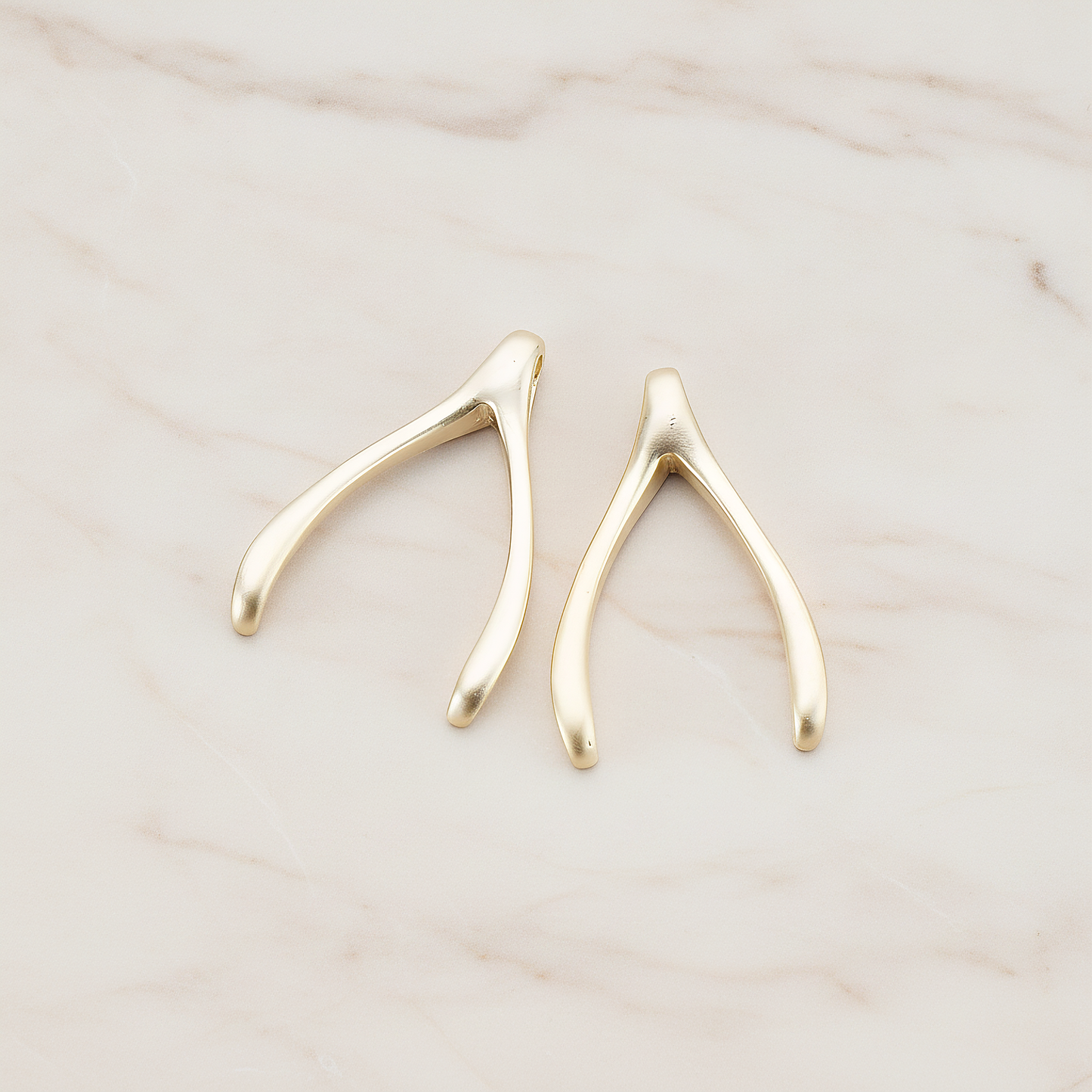 LARGE Wishbone Pendant, 2 Pc on warm marble background (PD.205-02)