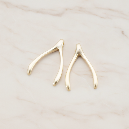LARGE Wishbone Pendant, 2 Pc on warm marble background (PD.205-02)