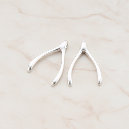 LARGE Wishbone Pendant, 2 Pc on warm marble background (PD.205-02)