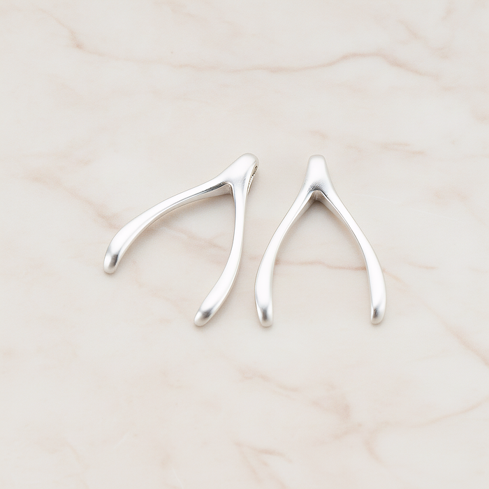 LARGE Wishbone Pendant, 2 Pc on warm marble background (PD.205-02)