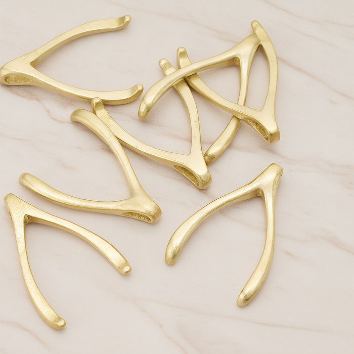LARGE Wishbone Pendant, 2 Pc on warm marble background (PD.205-02)