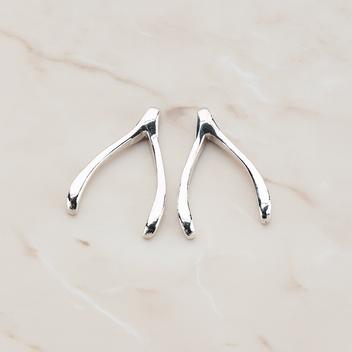 LARGE Wishbone Pendant, 2 Pc on warm marble background (PD.205-02)
