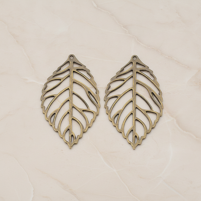 SMALL Leaf Pendant, 4 Pc on warm marble background (PD.210-01)