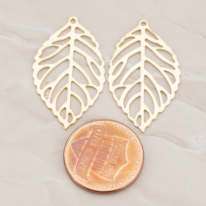 SMALL Leaf Pendant, 4 Pc on warm marble background (PD.210-01)