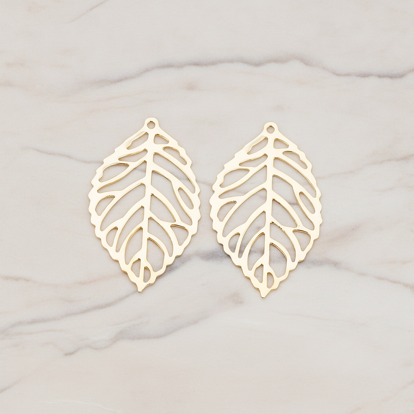 SMALL Leaf Pendant, 4 Pc on warm marble background (PD.210-01)