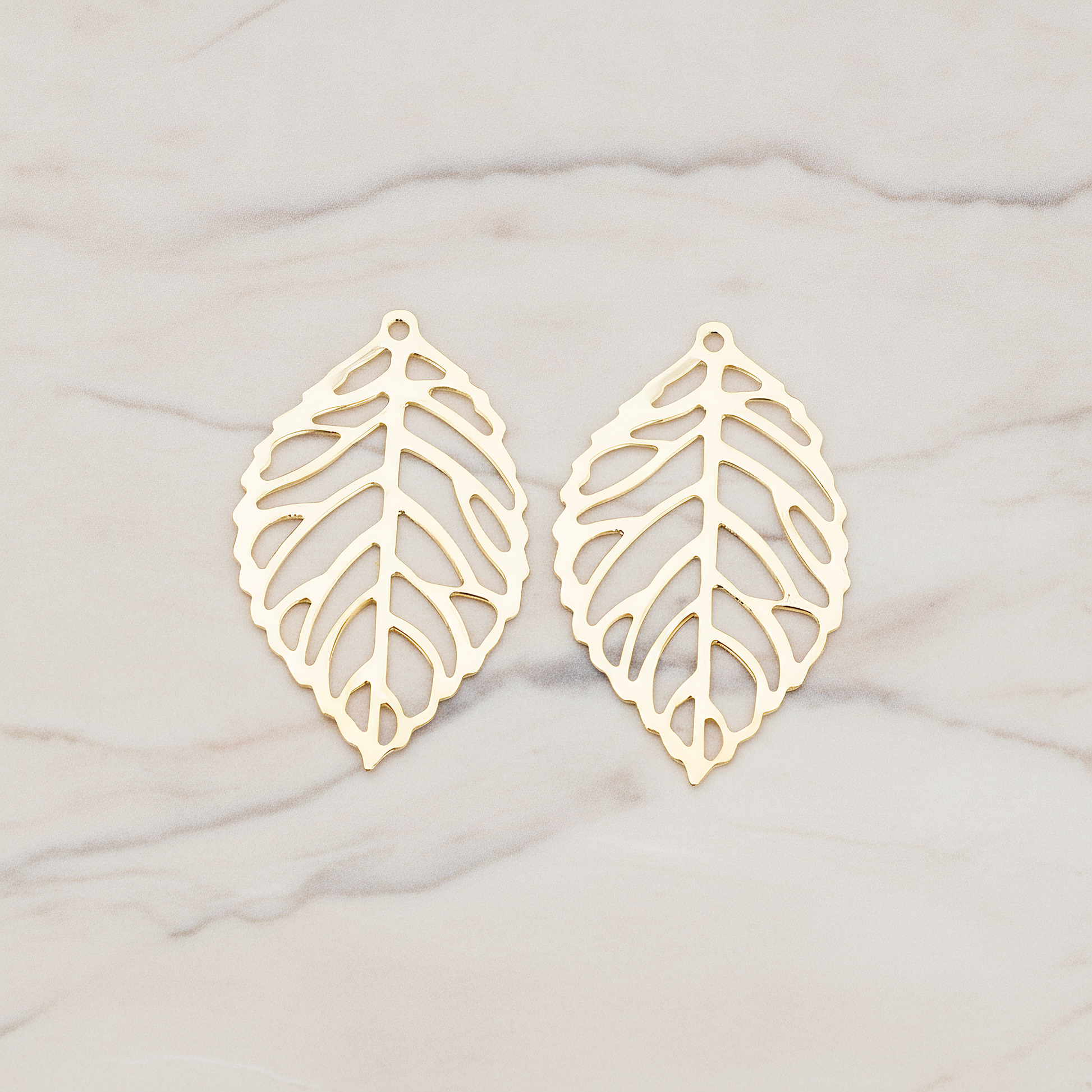 SMALL Leaf Pendant, 4 Pc on warm marble background (PD.210-01)