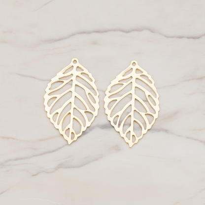 SMALL Leaf Pendant, 4 Pc on warm marble background (PD.210-01)