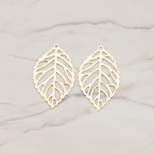 SMALL Leaf Pendant, 4 Pc on warm marble background (PD.210-01)