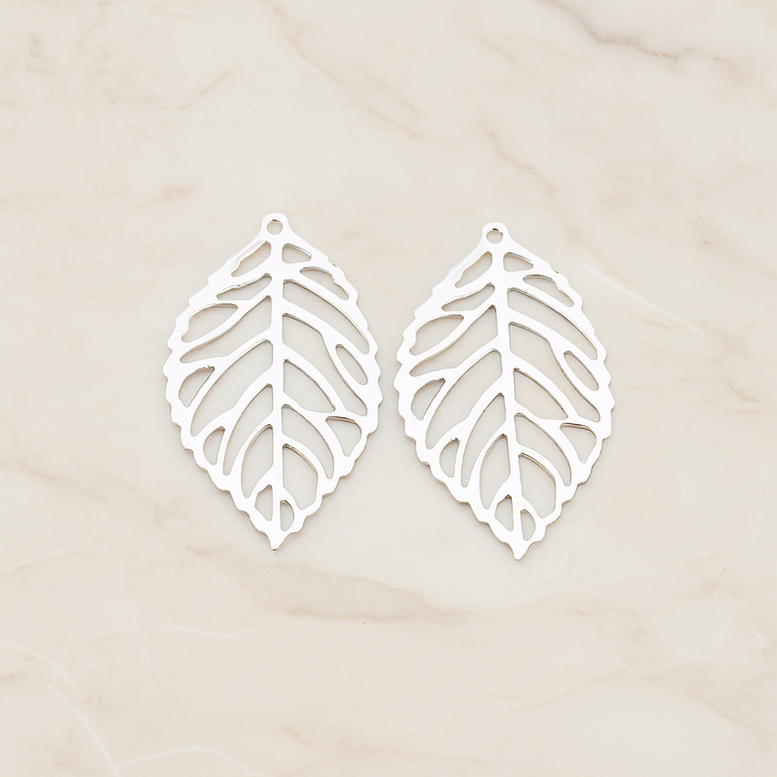 SMALL Leaf Pendant, 4 Pc on warm marble background (PD.210-01)