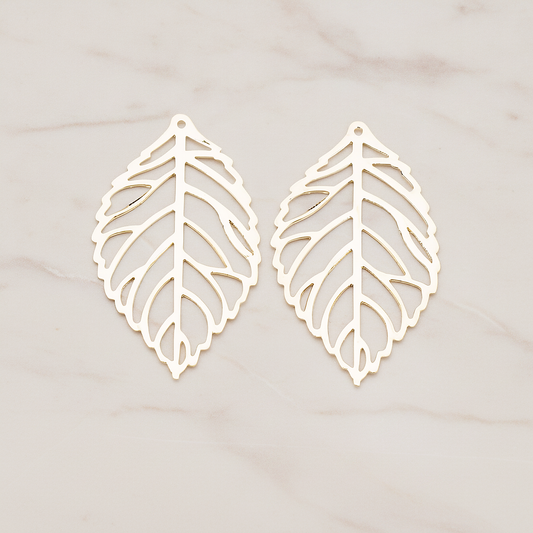 MEDIUM Leaf Pendant, 4 Pc on warm marble background (PD.210-02)