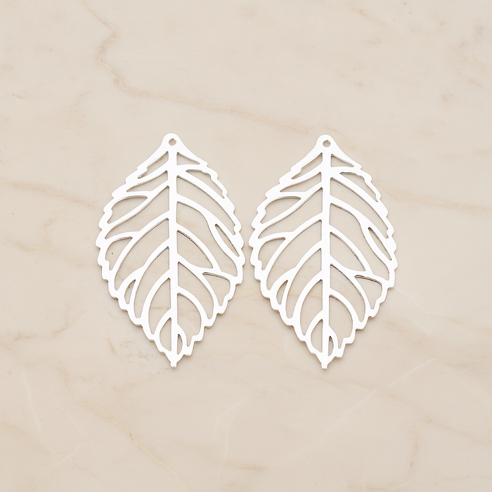 MEDIUM Leaf Pendant, 4 Pc on warm marble background (PD.210-02)