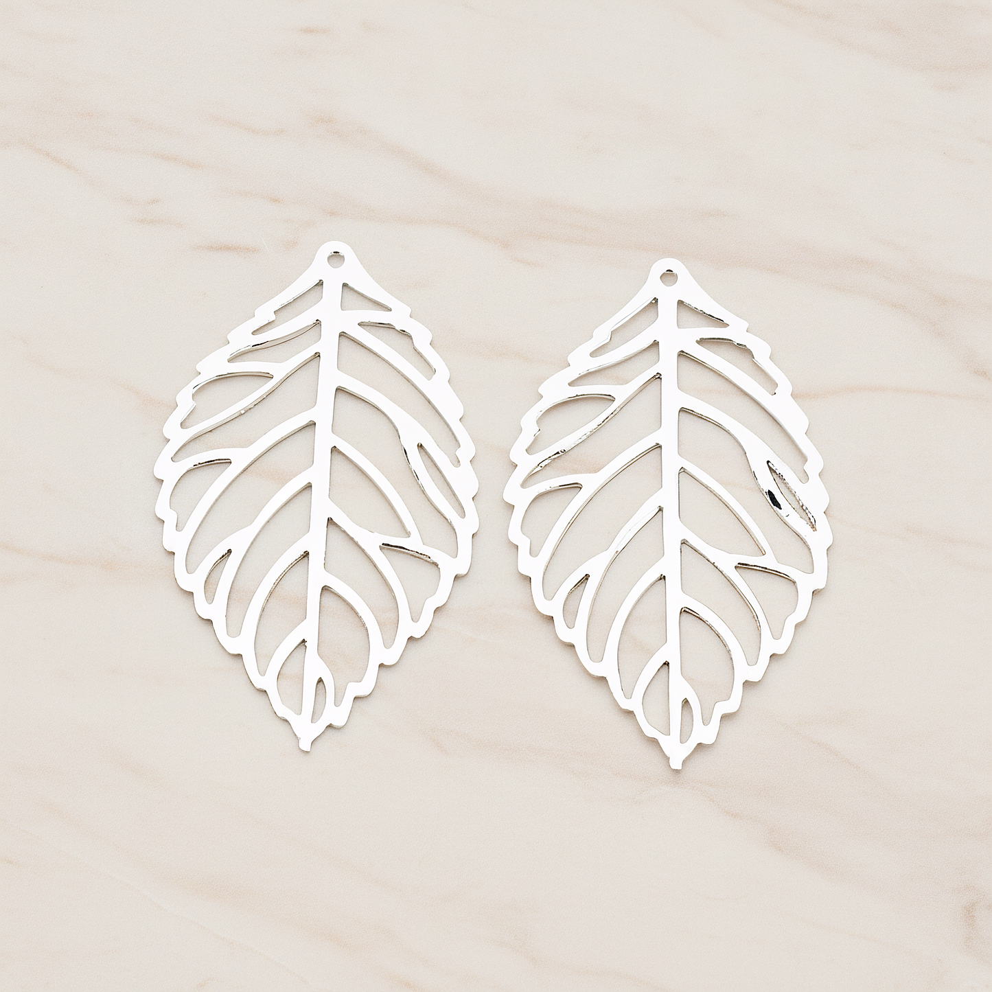 MEDIUM Leaf Pendant, 4 Pc on warm marble background (PD.210-02)