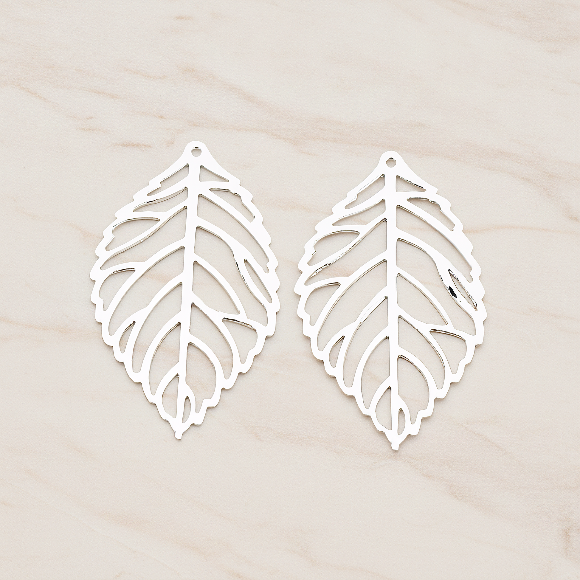 MEDIUM Leaf Pendant, 4 Pc on warm marble background (PD.210-02)